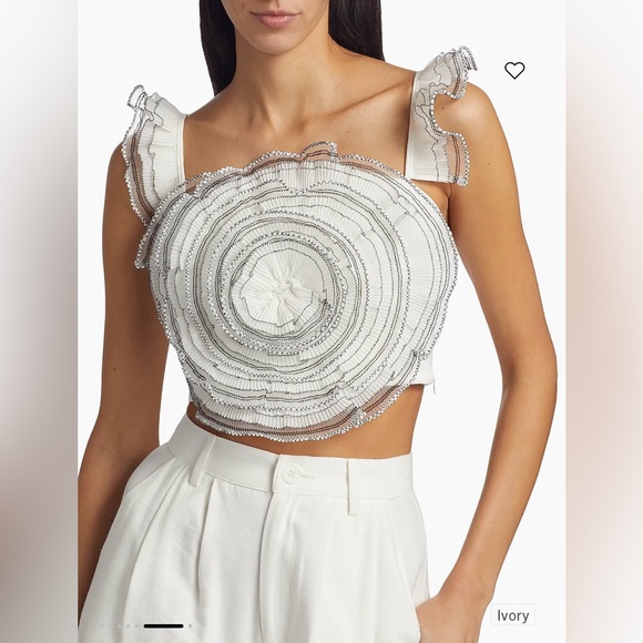 NWT Elliatt $240 Swirling Rosette Crop Top Size L - Picture 3 of 11